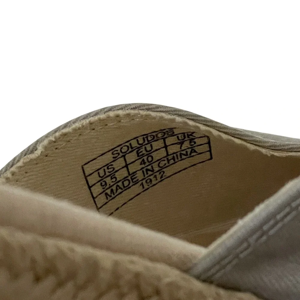 Soludos Marseille Linen Wedge Espadrilles Sage Gray 9.5 EU 40